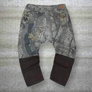 Vintage 90s Wrangler Realtree Jeans 42x30 Baggy Wide Hunting Camo Double Knees